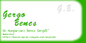 gergo bencs business card